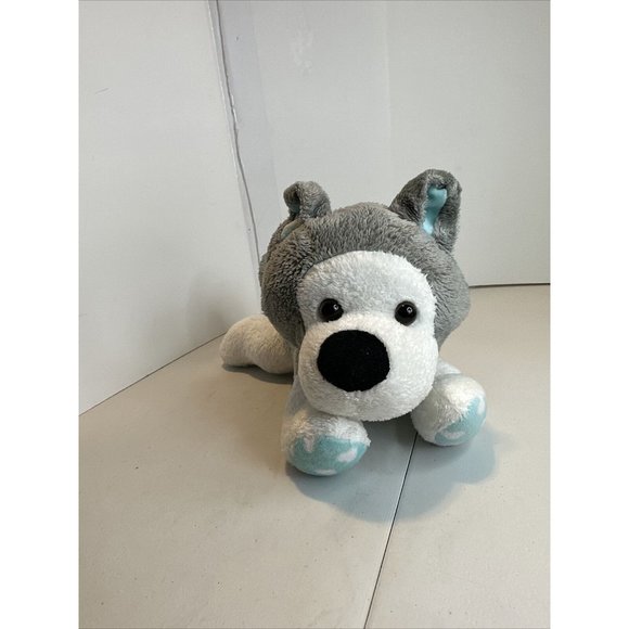 Animal Adventure Gray & White Plush Wolf Husky Puppy with Heart Paws - Picture 1 of 10
